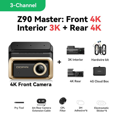 Dashcam DDPAI Z90 Master 4K Avant Arrière HDR