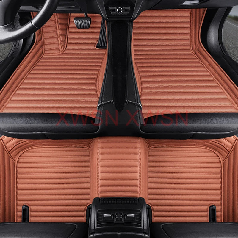 Tapis de Sol Cuir PU Rayé 5D Sur Mesure Volvo XC40 V60 V90 2016-2023 5 Places ou 1 Pièce