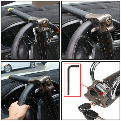 Antivol de Volant Pliable Cuir PU et Alliage