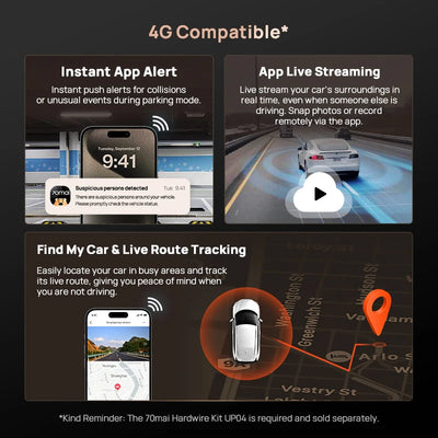 Dashcam 70mai A810S 4K Wi-Fi 6 GPS ADAS