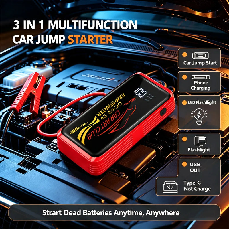 Booster de Batterie Voiture 400A 12V avec Lampe SOS