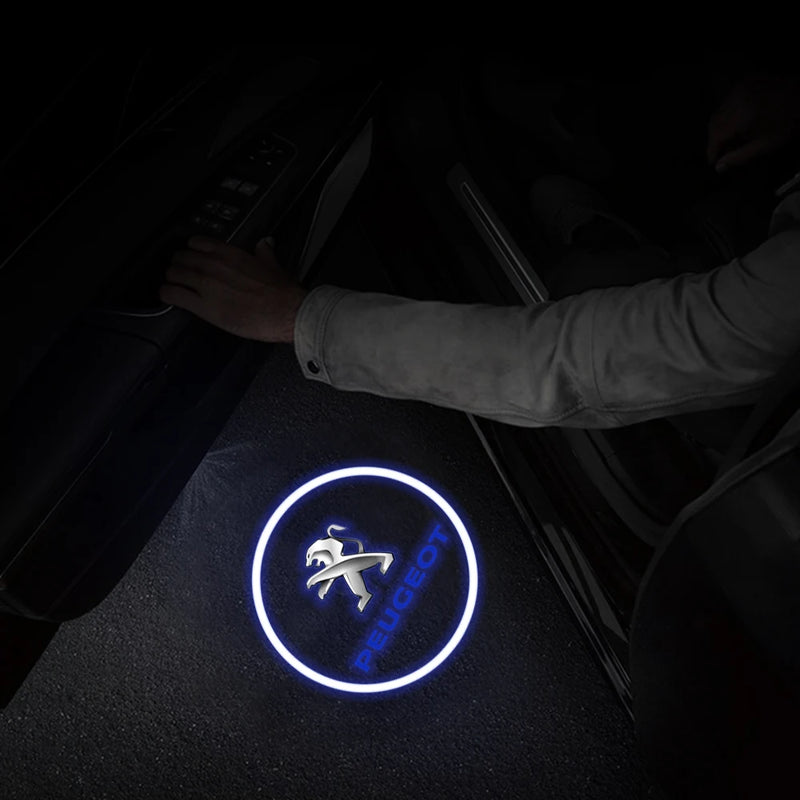 Projecteur Logo Porte Peugeot 407 508 RCZ LED 3 Logos