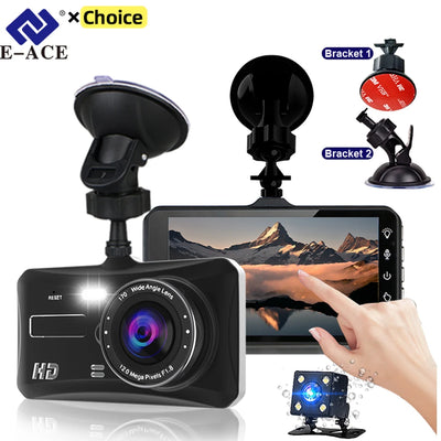 Dashcam E-ACE 1080P Avant et Arrière Écran Tactile 4 Pouces