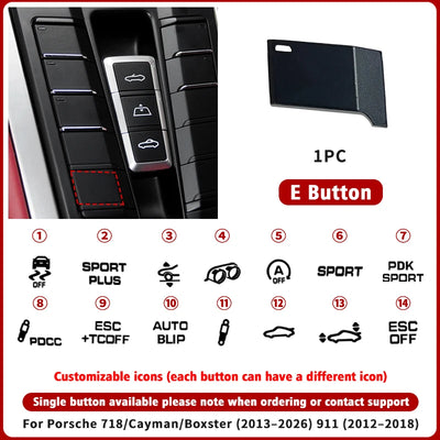 Bouton de Console Centrale Porsche 718 Cayman Boxster 911