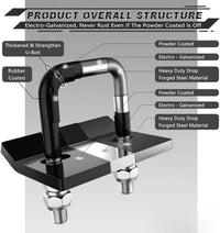 Pince d'Attelage 2,5 Pouces Anti-Vibration Acier