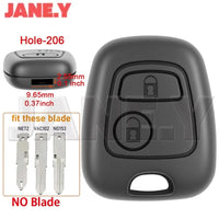 Coque de Clé Peugeot 206 207 307 Citroën C1 C2 C3 C4 2 Touches Boîtier Vide