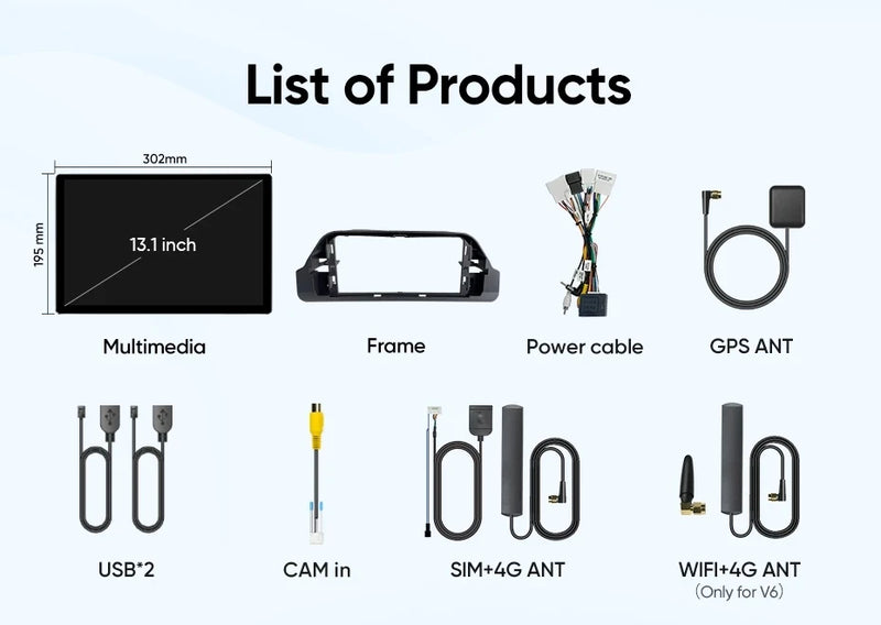 Autoradio Ainavi Android 13 Écran 13,1 Pouces Toyota RAV4 XA50 2019-2025 CarPlay Sans Fil 2K