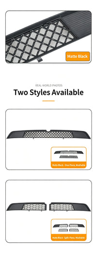 Filet de Grille Inférieure Avant Tesla Model Y Highland 2024 Anti-Insectes Noir Mat, Monobloc ou en Deux Parties