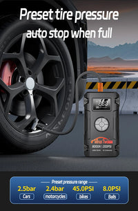 Booster de Batterie Voiture 8000A avec Compresseur 200 PSI