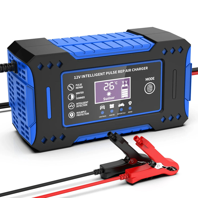 Chargeur de Batterie Voiture 12V 6A Intelligent à Impulsions