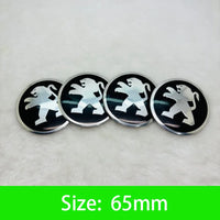 Autocollants Emblème de Moyeu Peugeot Lion 56 60 65 mm Lot de 4