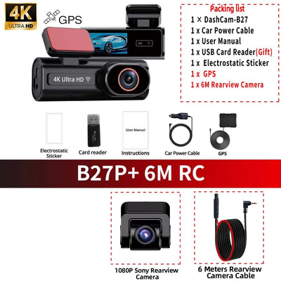 Dashcam ACCEO Mini 4K Wi-Fi GPS Double Objectif