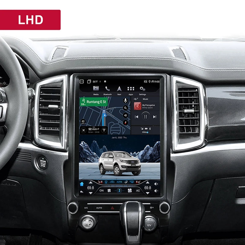Autoradio Android 14 Ford Ranger Everest 2015-2021 Écran Vertical 12,1 pouces CarPlay GPS