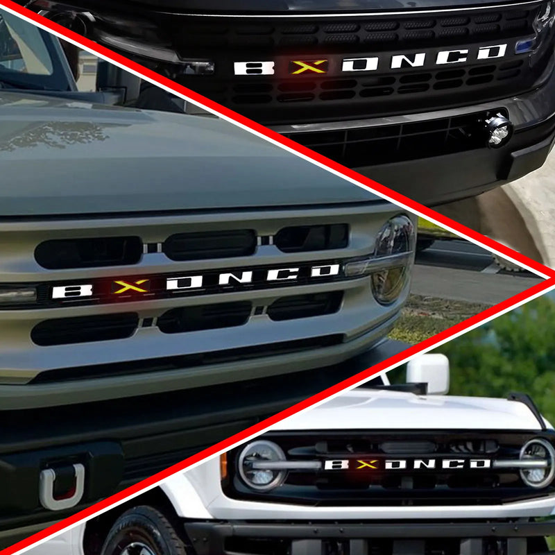 Emblème Calandre Lumineux Ford Bronco 2021-2022 Lettres LED