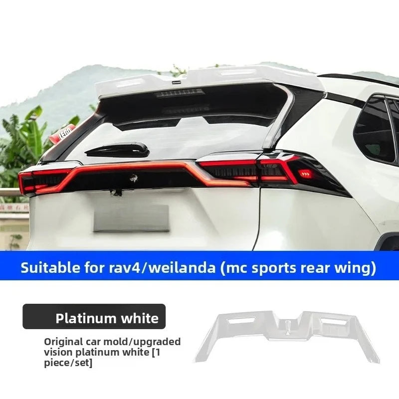 Becquet de Toit Toyota RAV4 2020-2025 Style MC Sport en ABS Noir Brillant, Blanc Nacré ou Aspect Carbone