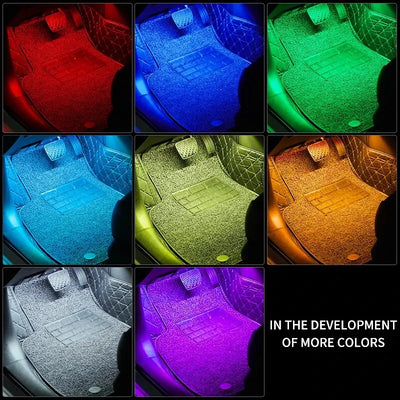 Éclairage d'Ambiance LED 8 Couleurs Télécommande Voiture