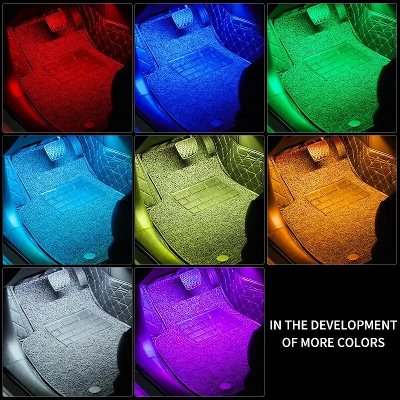 Éclairage d'Ambiance LED 8 Couleurs Télécommande Voiture