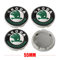 Cache-Moyeux Skoda 55 ou 65 mm Lot de 4 Logo de Roue pour Kodiaq Fabia Kamiq Karoq Octavia A5 A7 Rapid Scala