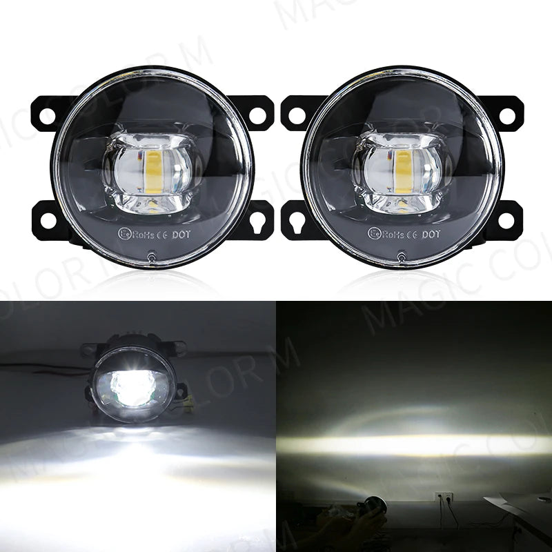 Antibrouillards LED Ronds Universels Étanches 12V la Paire