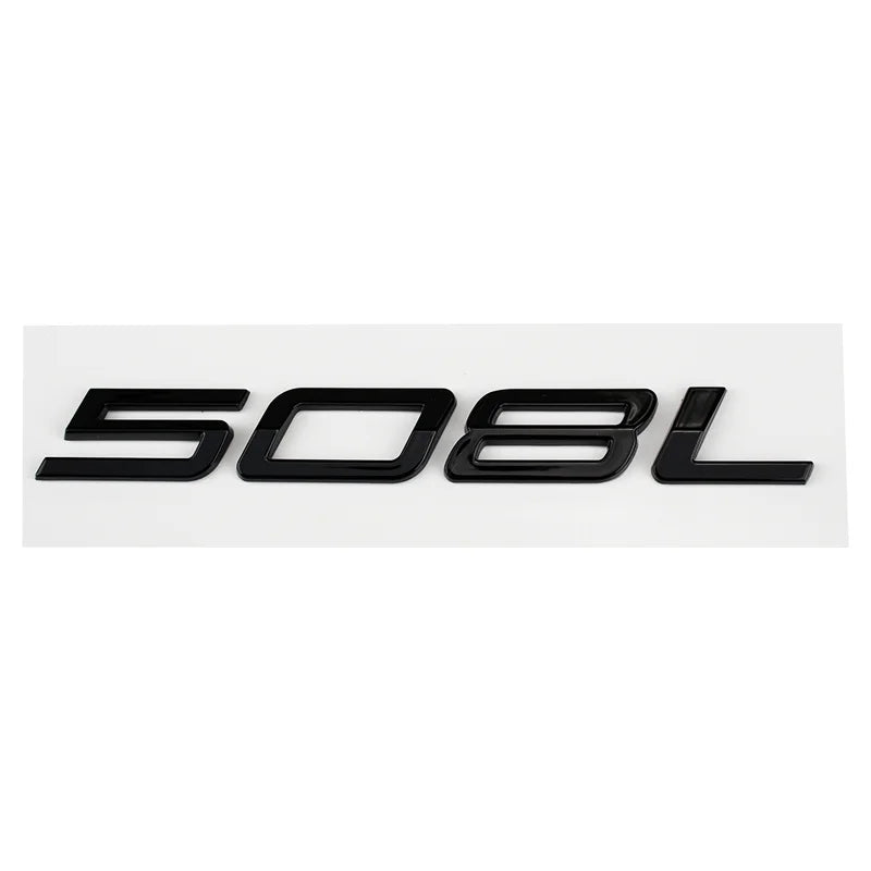 Logo Peugeot 208, 308, 408, 408X, 508 et 508L en ABS 3D, Emblème Lettres de Coffre Noir Brillant, Argent ou Gris
