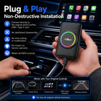 Boîtier CarPlay AI Box Android 14 Sans Fil Plug and Play