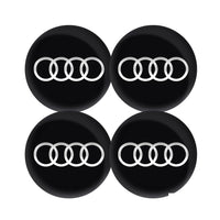 Cache-Moyeux Audi A3 A4 S line 56mm 60mm 63mm 68mm — vue de trois quarts