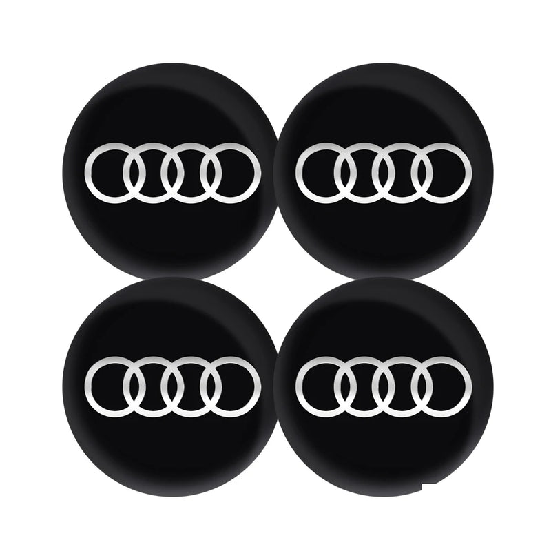 Cache-Moyeux Audi A3 A4 S line 56mm 60mm 63mm 68mm — vue de trois quarts
