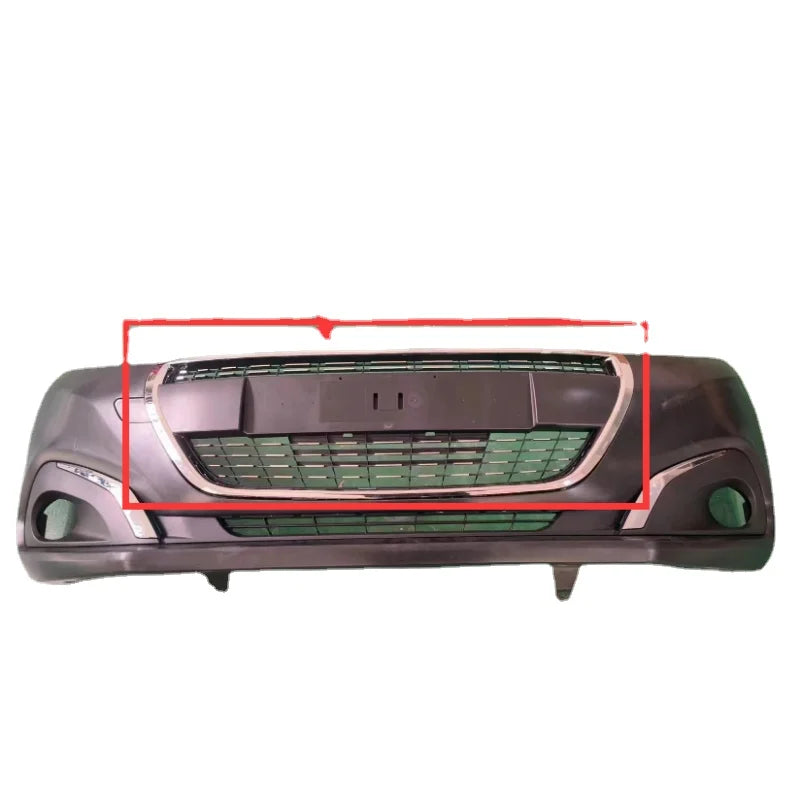Calandre Peugeot 208 2014-2023 Grille Centrale de Pare-Chocs Avant avec Cadre Chromé, ABS