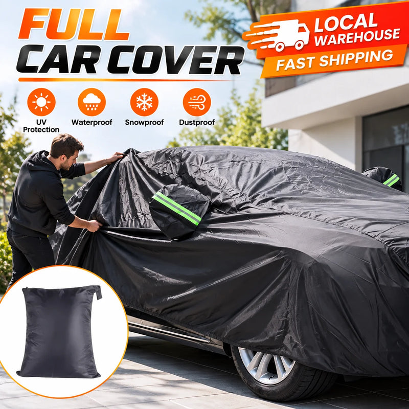 Bâche de Protection Voiture Universelle Imperméable Noire XL XXL