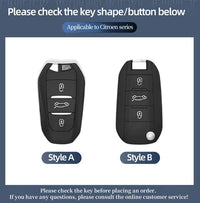 Étui de Protection Clé Citroën C1 C2 C3 C4 C5 C6 VTS Xsara C-Crosser Berlingo Jumpy Alliage de Zinc Noir ou Bleu