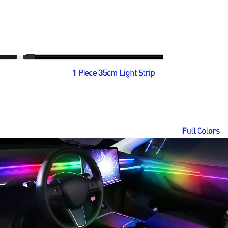 Bandes Acryliques Éclairage d'Ambiance RGB Voiture 110 cm