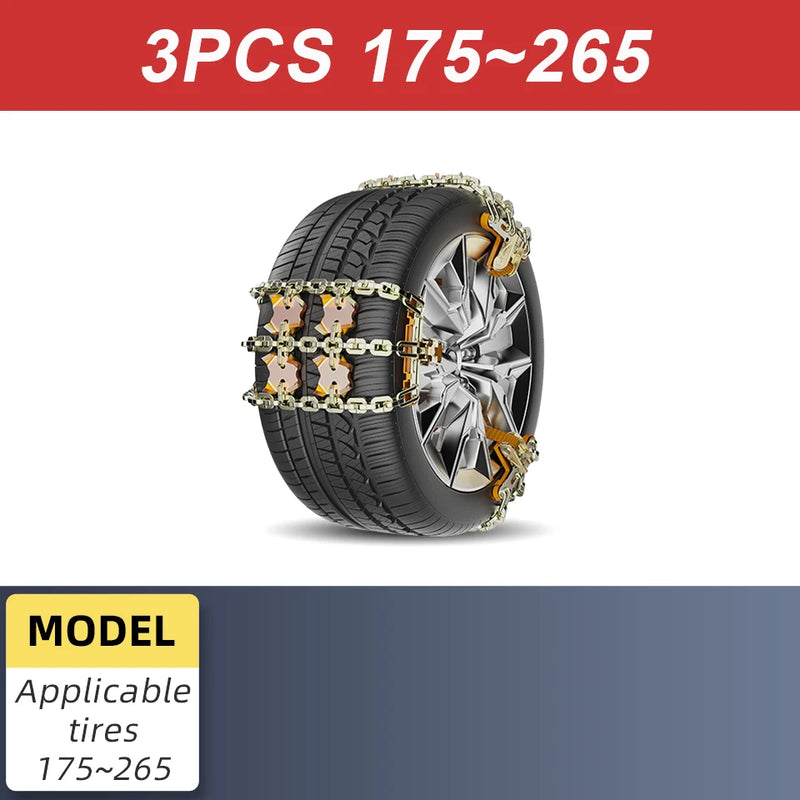 Chaînes à Neige Voiture Griffes d'Acier 175-265 mm Tendeur Automatique