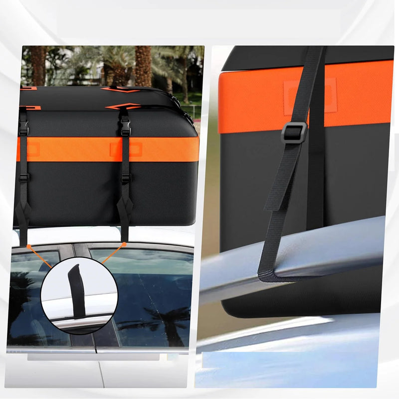 Sac de Toit Pliable 600 L Étanche avec Serrure à Combinaison et Fond Antidérapant pour Voiture et SUV