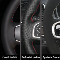 Couvre Volant Skoda Octavia et Karoq 2021-2023, Cuir Véritable ou Suédine, à Coudre