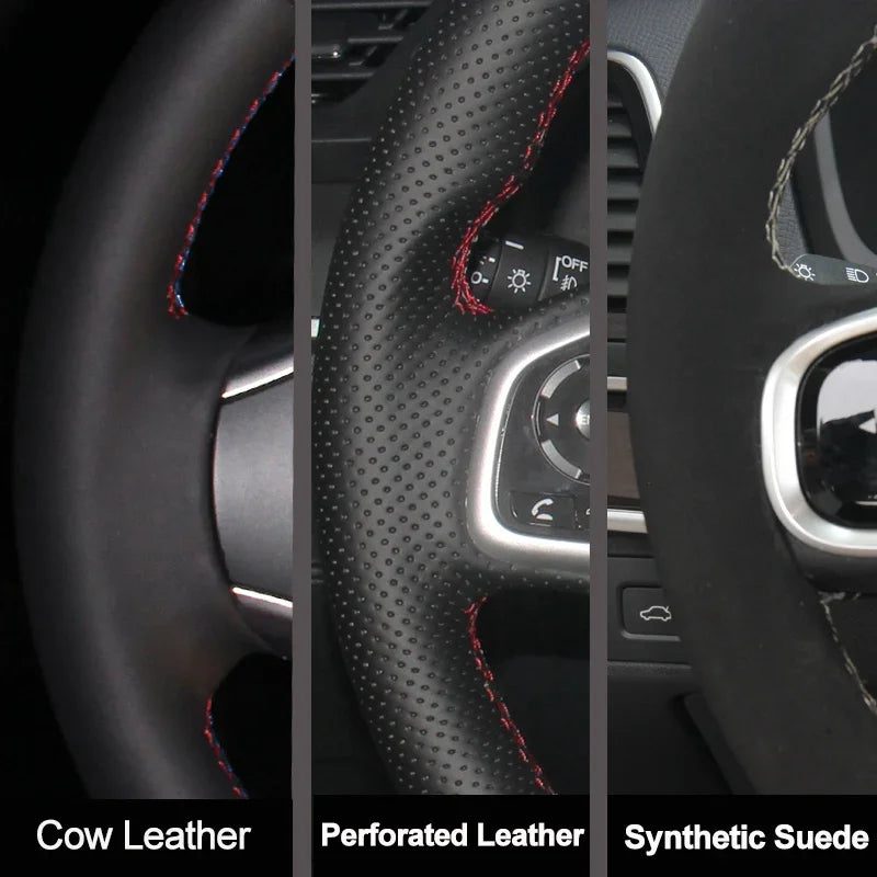 Couvre Volant Skoda Octavia et Karoq 2021-2023, Cuir Véritable ou Suédine, à Coudre
