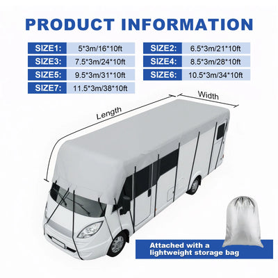 Housse de Toit Camping-Car Oxford 210D Anti-UV