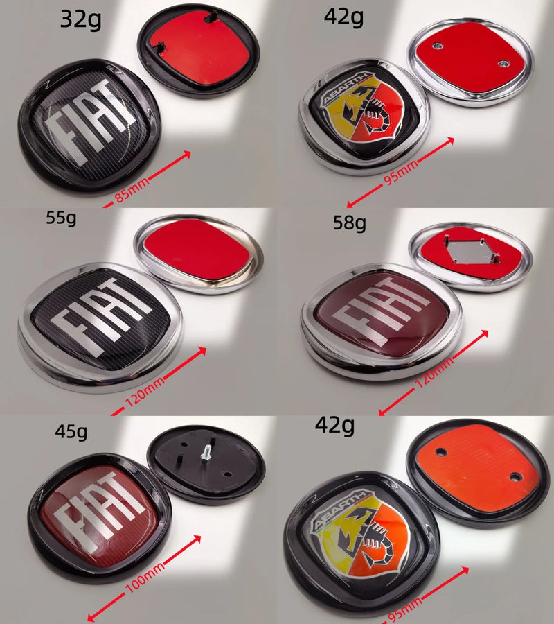 Emblème Fiat 500 Abarth Logo 85 95 100 120 mm pour l'Avant et le Coffre Arrière Autocollant