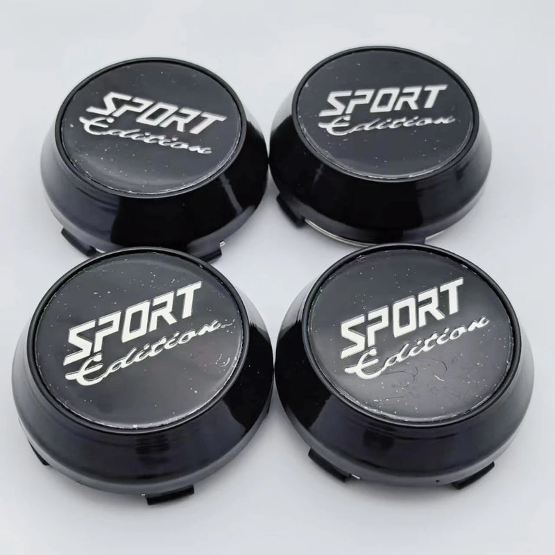 Cache-Moyeux Universels Édition Sport 60mm Noir Argent — vue arrière