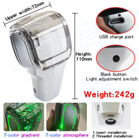 Pommeau de Vitesse Peugeot Cristal LED 7 Couleurs pour Boîte Automatique 206 207 307 308 3008 2008 RCZ