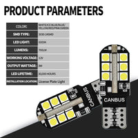 Ampoules LED T10 Plaque d'Immatriculation Hyundai Tucson