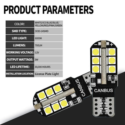 Ampoules LED T10 Plaque d'Immatriculation Hyundai Tucson