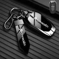 Étui de Protection Clé Citroën C1 C2 C3 C4 C5 C6 VTS Xsara C-Crosser Berlingo Jumpy Alliage de Zinc Noir ou Bleu