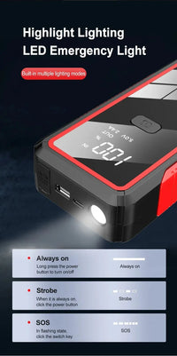 Booster de Batterie Voiture EAFC 600A 2000A Démarreur Portable 12V
