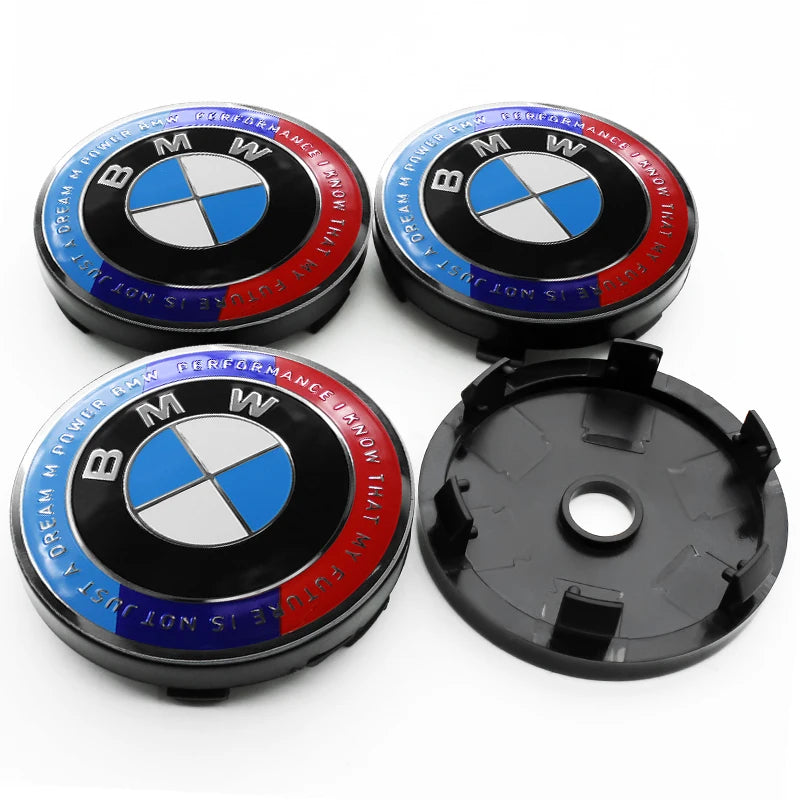 Cache-Moyeux BMW E90 F30 F10 X1 X5 56mm 60mm — vue de trois quarts