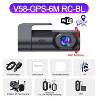 Dashcam 4K UHD Wi-Fi avec GPS, Caméra de Recul 4K en Option, Vision Nocturne et Surveillance de Stationnement 24 h