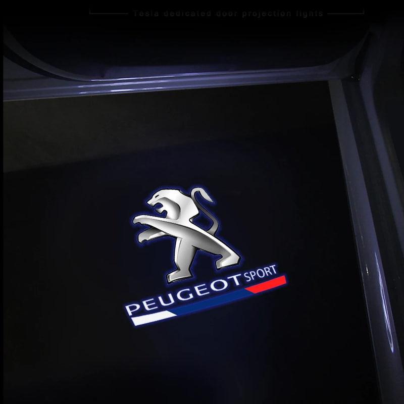 Projecteur Logo Porte Peugeot 407 508 RCZ LED 3 Logos