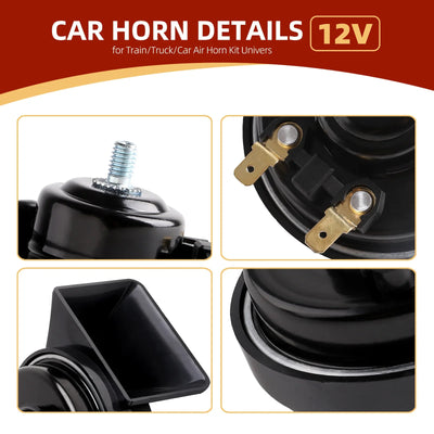 Klaxon de Voiture PowerHorn 120 dB Double Tonalité 12V