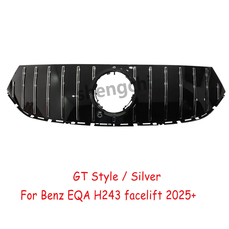 Calandre Mercedes EQA H243 2022-2026 Style GT à Barres Verticales Argent, Avant ou Après Restylage