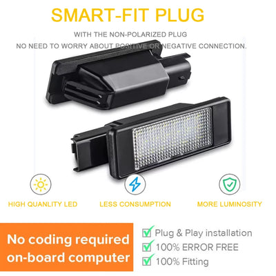 Éclairage de Plaque d'Immatriculation LED Peugeot 208 308