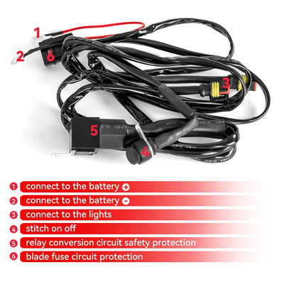 Faisceau de Câblage Relais pour Phare LED Moto